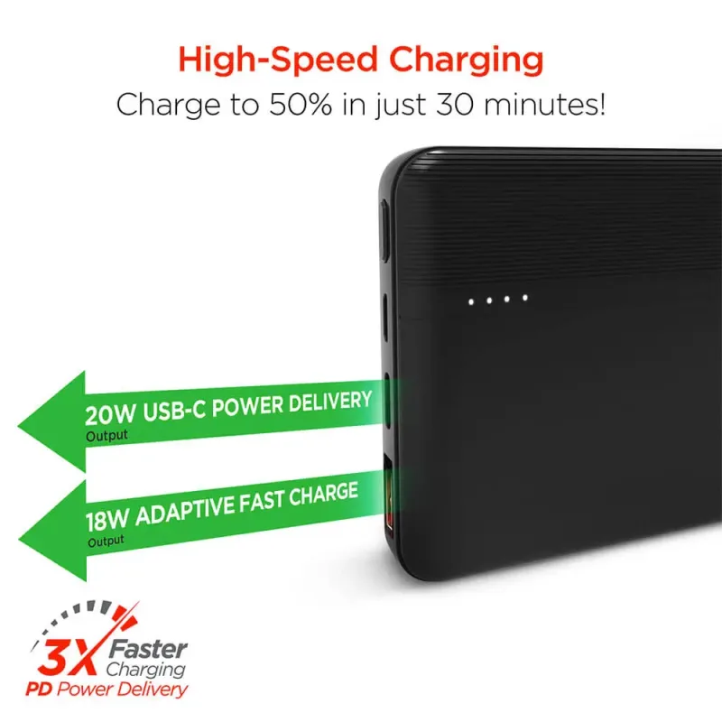 Hypergear Fast Charge Power Bank with Usb-C - Black — view 6