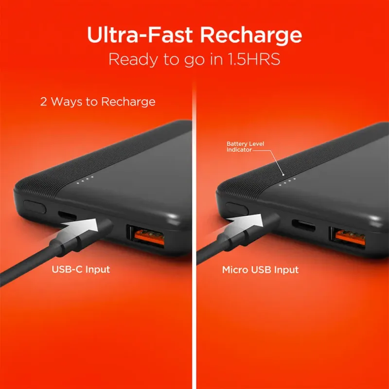 Hypergear Fast Charge Power Bank with Usb-C - Black — view 8