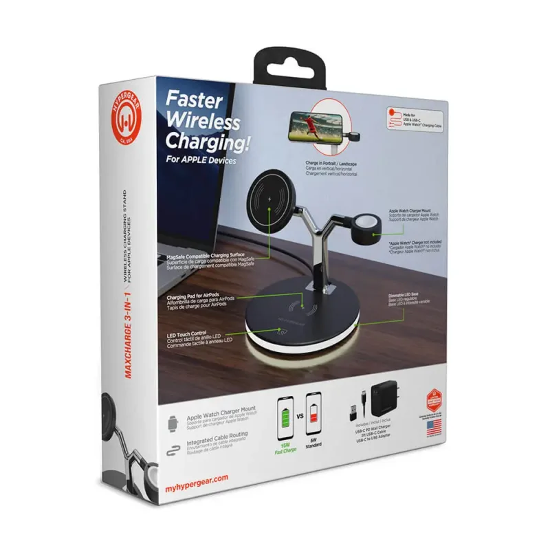 HyperGear MaxCharge 3-in-1 MagSafe Wireless Charging Stand — view 11