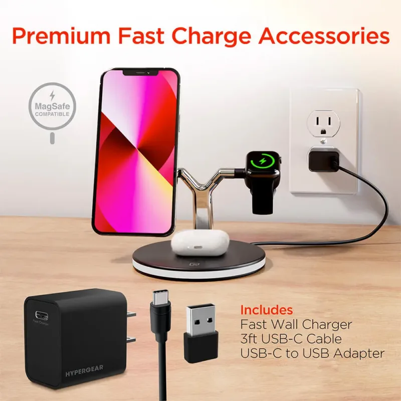HyperGear MaxCharge 3-in-1 MagSafe Wireless Charging Stand — view 8