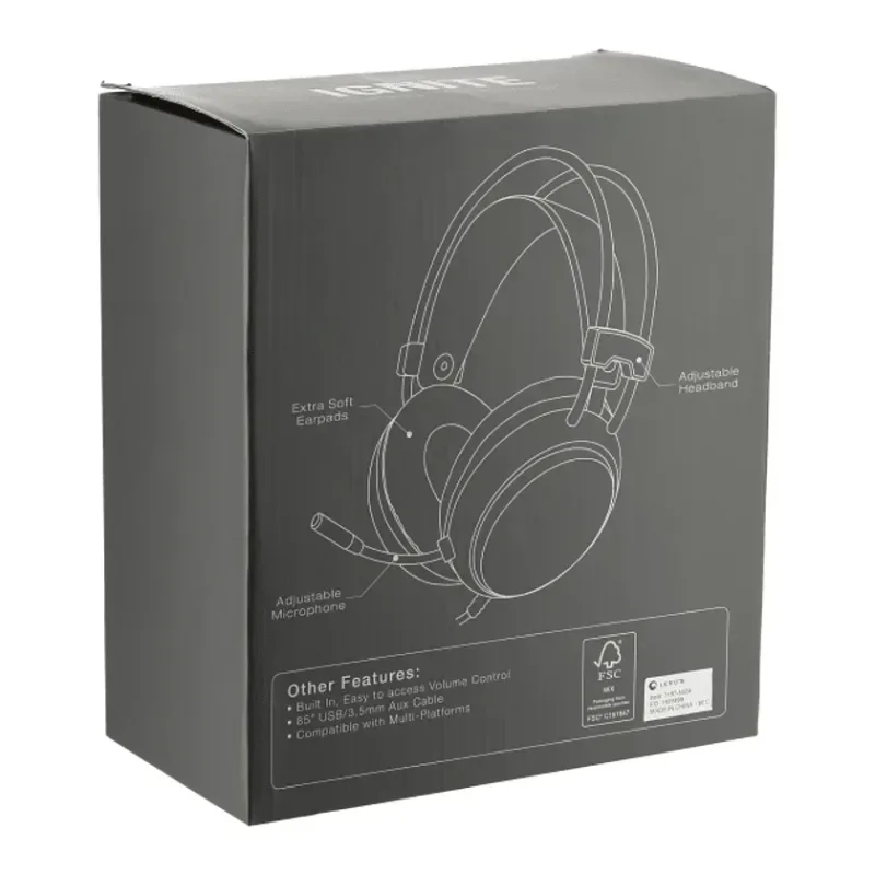 Custom Ignite Gaming Headphones with Detachable Cable — view 2