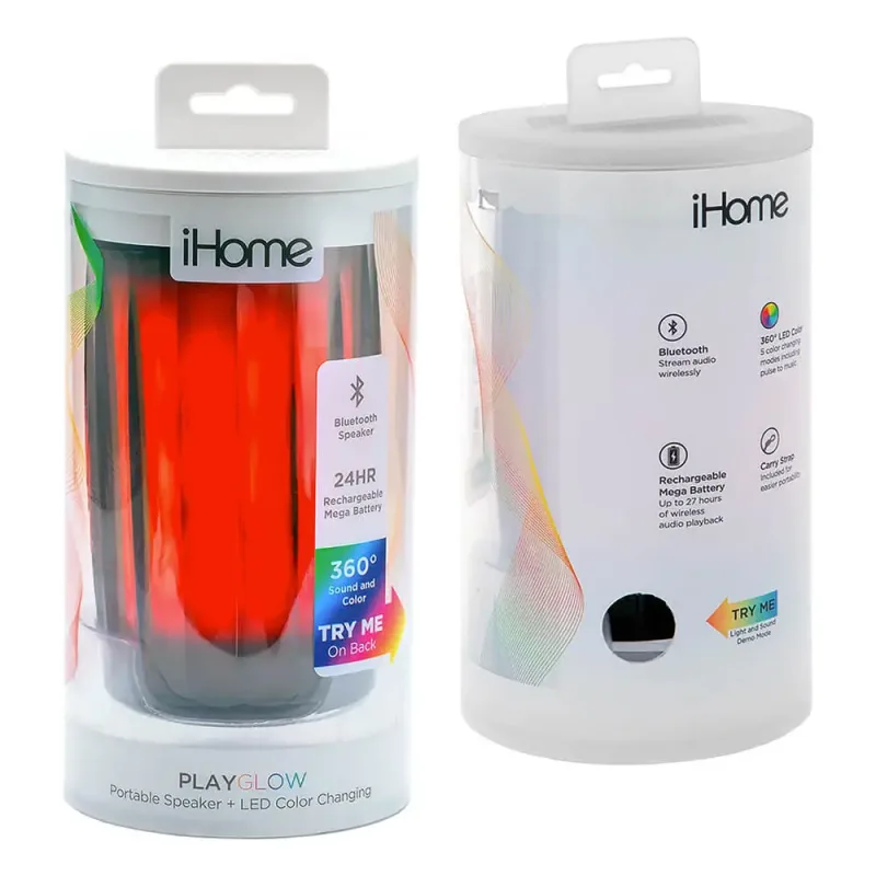 iHome iBT780 PlayGlow Rechargeable Color Changing Bluetooth Speaker — view 10
