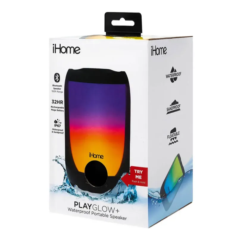 iHome PlayGlow+ Color Changing Bluetooth Speaker — view 3