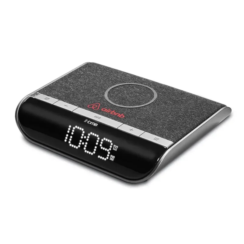 iHome Powervalet 2 In 1 Qi Wireless and Usb Charging Alarm Clock - Black — view 4