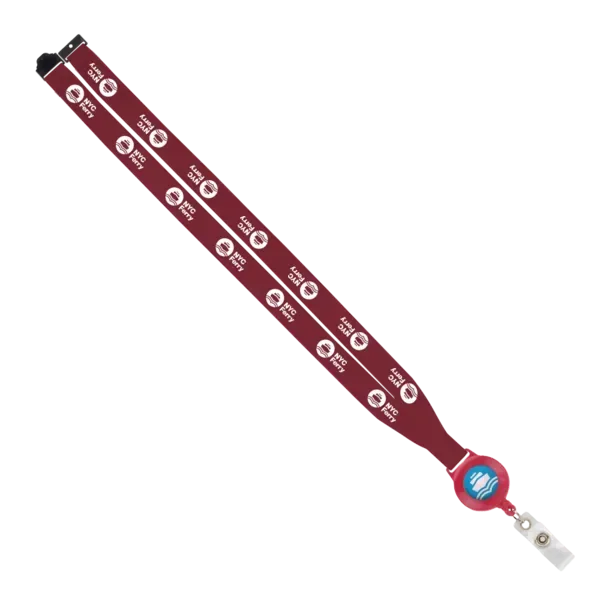 IMPORT 3/4" Polyester Lanyard with Retractable Badge Reel and IPH7 back of neck convenience release. — view 10