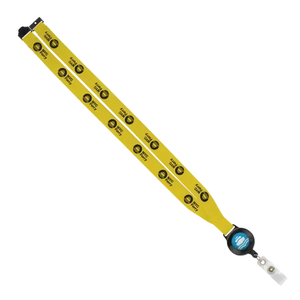 IMPORT 3/4" Polyester Lanyard with Retractable Badge Reel and IPH7 back of neck convenience release. — view 11