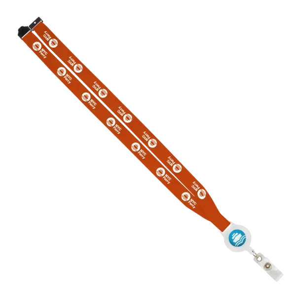 IMPORT 3/4" Polyester Lanyard with Retractable Badge Reel and IPH7 back of neck convenience release. — view 13