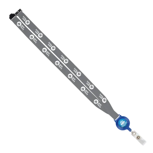 IMPORT 3/4" Polyester Lanyard with Retractable Badge Reel and IPH7 back of neck convenience release. — view 14