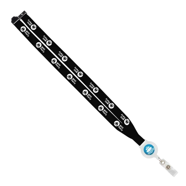 IMPORT 3/4" Polyester Lanyard with Retractable Badge Reel and IPH7 back of neck convenience release. — view 15