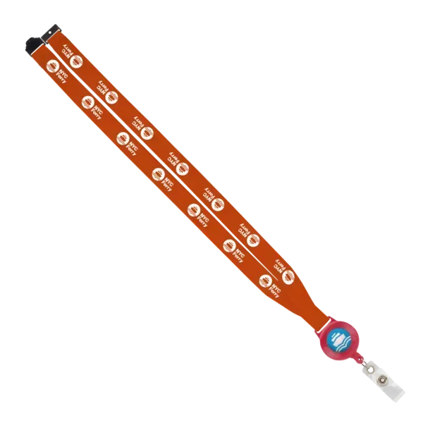 IMPORT 3/4" Polyester Lanyard with Retractable Badge Reel and IPH7 back of neck convenience release. — view 16