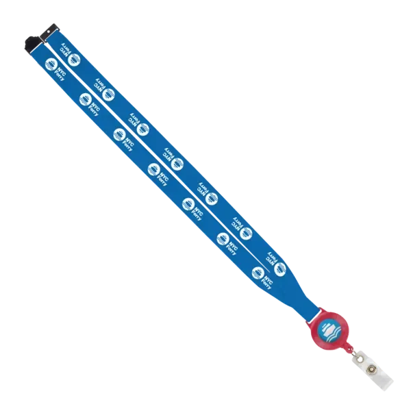 IMPORT 3/4" Polyester Lanyard with Retractable Badge Reel and IPH7 back of neck convenience release. — view 17