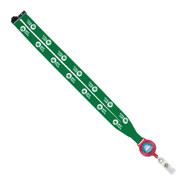 IMPORT 3/4" Polyester Lanyard with Retractable Badge Reel and IPH7 back of neck convenience release. — view 18