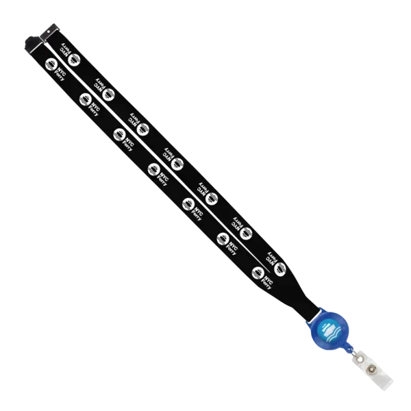 IMPORT 3/4" Polyester Lanyard with Retractable Badge Reel and IPH7 back of neck convenience release. — view 19