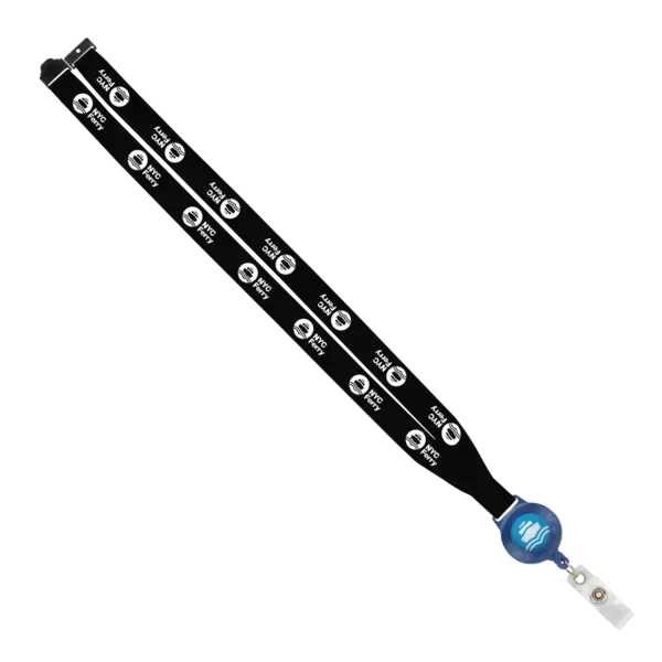 IMPORT 3/4" Polyester Lanyard with Retractable Badge Reel and IPH7 back of neck convenience release. — view 21