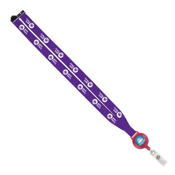 IMPORT 3/4" Polyester Lanyard with Retractable Badge Reel and IPH7 back of neck convenience release. — view 24