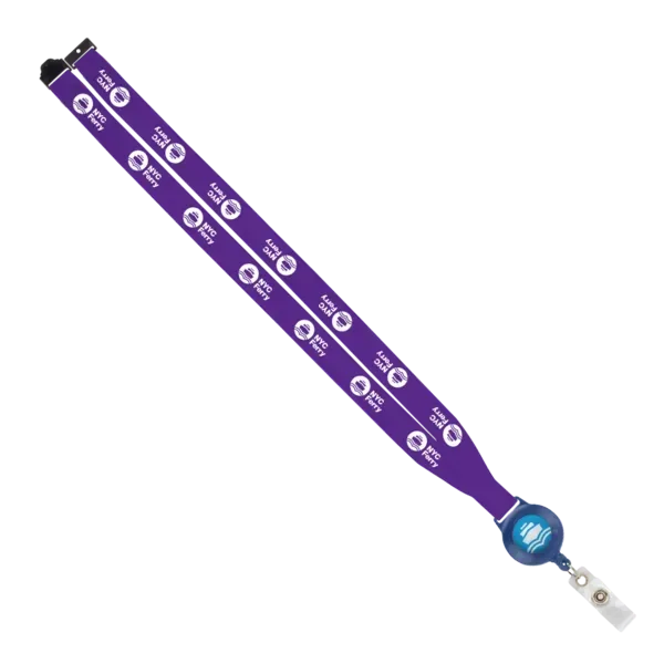 IMPORT 3/4" Polyester Lanyard with Retractable Badge Reel and IPH7 back of neck convenience release. — view 27