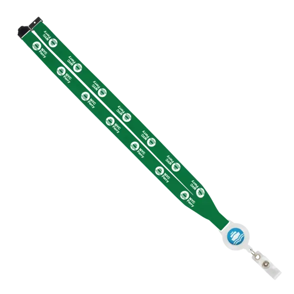 IMPORT 3/4" Polyester Lanyard with Retractable Badge Reel and IPH7 back of neck convenience release. — view 28