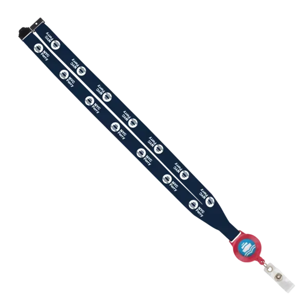 IMPORT 3/4" Polyester Lanyard with Retractable Badge Reel and IPH7 back of neck convenience release. — view 29