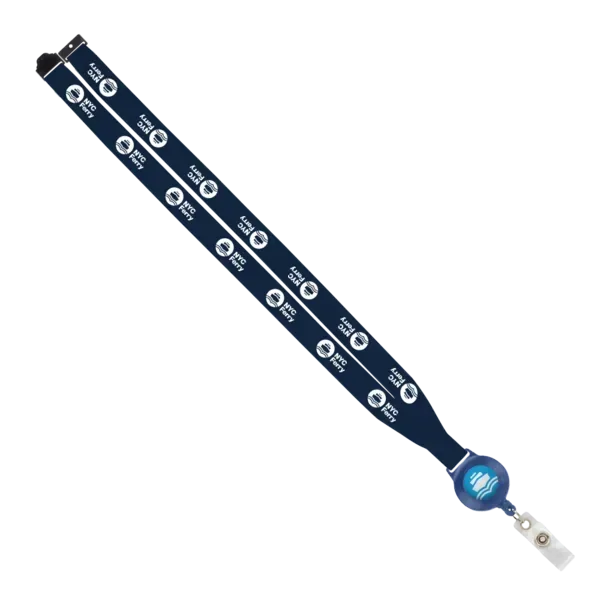 IMPORT 3/4" Polyester Lanyard with Retractable Badge Reel and IPH7 back of neck convenience release. — view 31