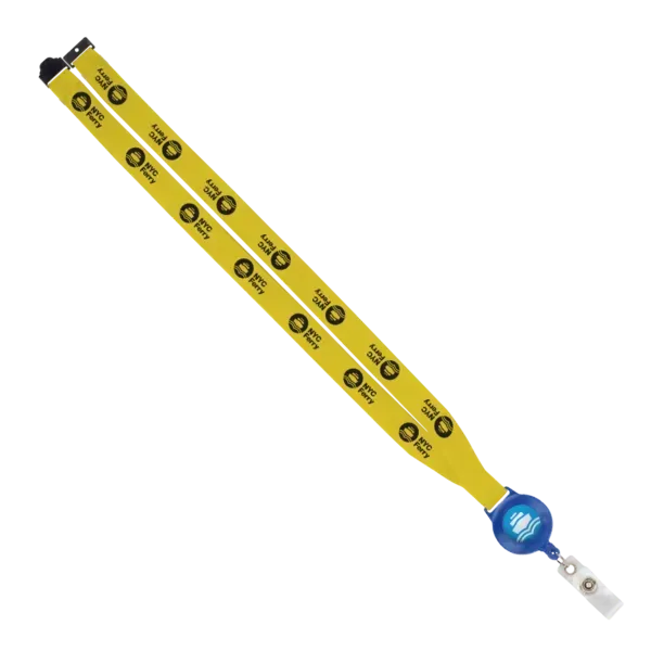 IMPORT 3/4" Polyester Lanyard with Retractable Badge Reel and IPH7 back of neck convenience release. — view 32