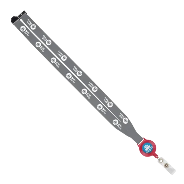 IMPORT 3/4" Polyester Lanyard with Retractable Badge Reel and IPH7 back of neck convenience release. — view 35