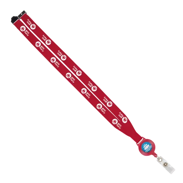 IMPORT 3/4" Polyester Lanyard with Retractable Badge Reel and IPH7 back of neck convenience release. — view 36