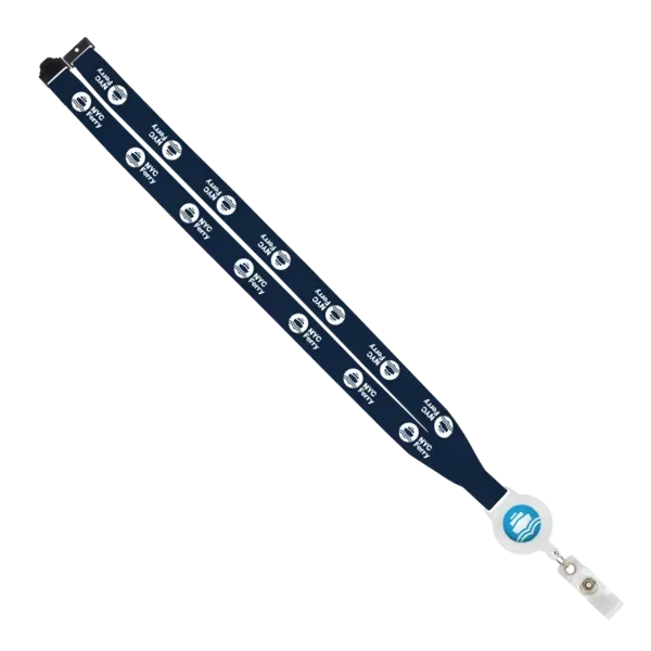 IMPORT 3/4" Polyester Lanyard with Retractable Badge Reel and IPH7 back of neck convenience release. — view 37