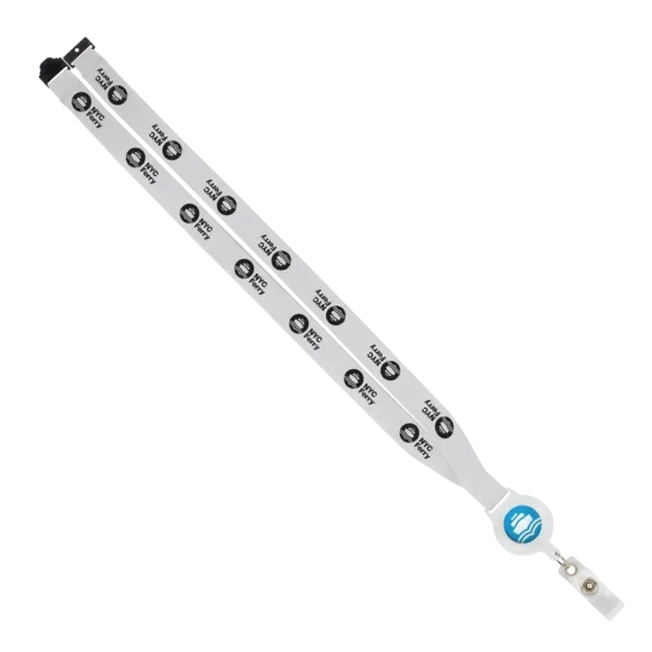 IMPORT 3/4" Polyester Lanyard with Retractable Badge Reel and IPH7 back of neck convenience release. — view 4