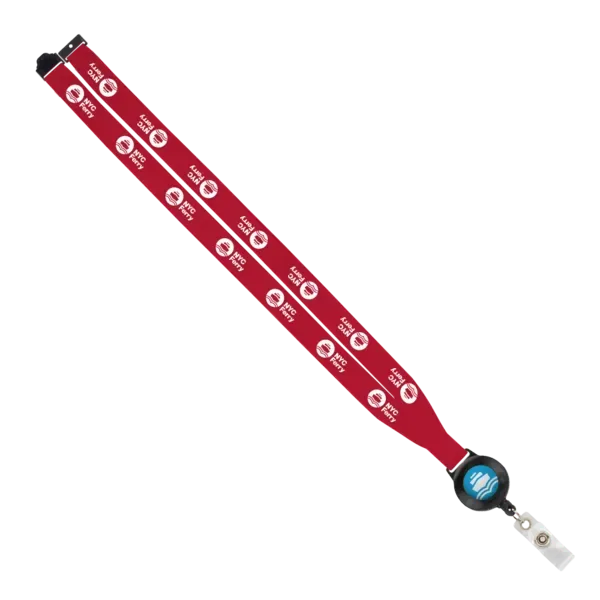 IMPORT 3/4" Polyester Lanyard with Retractable Badge Reel and IPH7 back of neck convenience release. — view 40