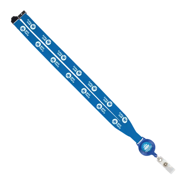 IMPORT 3/4" Polyester Lanyard with Retractable Badge Reel and IPH7 back of neck convenience release. — view 42