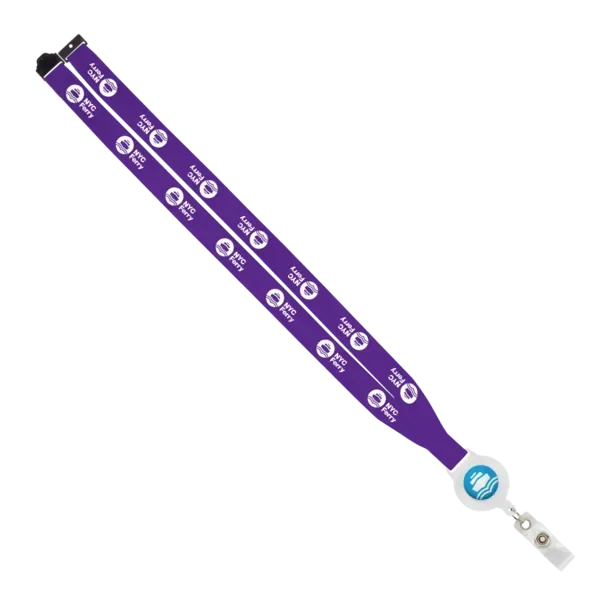 IMPORT 3/4" Polyester Lanyard with Retractable Badge Reel and IPH7 back of neck convenience release. — view 44