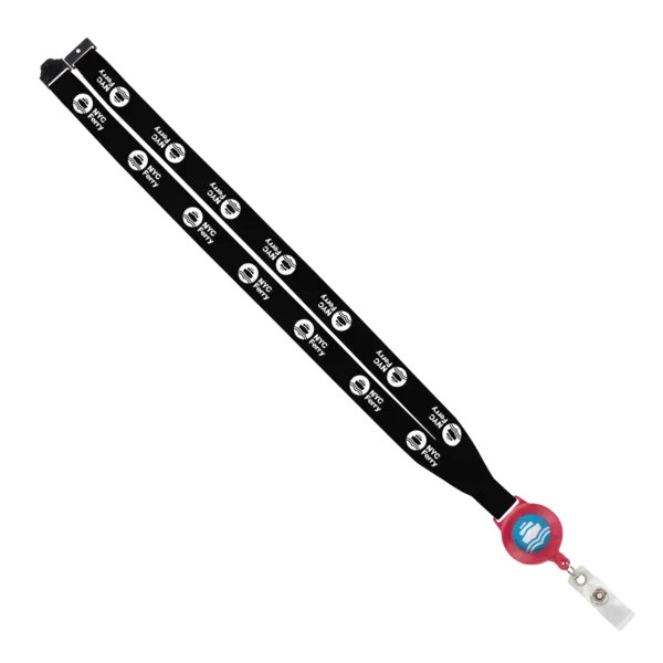 IMPORT 3/4" Polyester Lanyard with Retractable Badge Reel and IPH7 back of neck convenience release. — view 46