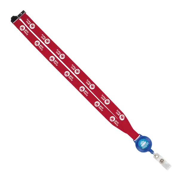 IMPORT 3/4" Polyester Lanyard with Retractable Badge Reel and IPH7 back of neck convenience release. — view 47