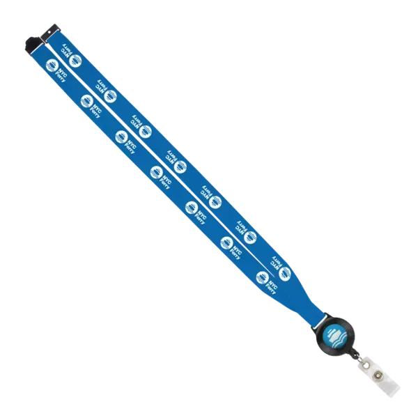IMPORT 3/4" Polyester Lanyard with Retractable Badge Reel and IPH7 back of neck convenience release. — view 50