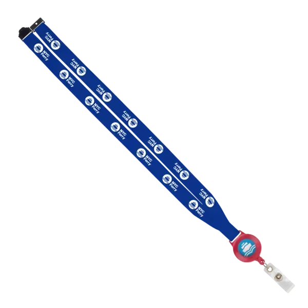 IMPORT 3/4" Polyester Lanyard with Retractable Badge Reel and IPH7 back of neck convenience release. — view 51