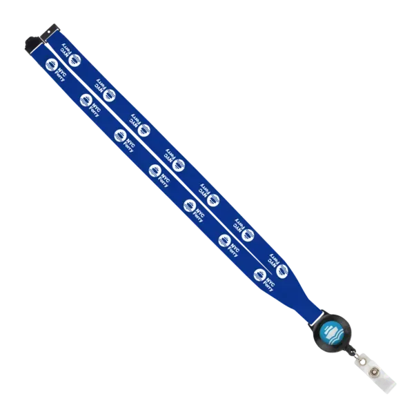 IMPORT 3/4" Polyester Lanyard with Retractable Badge Reel and IPH7 back of neck convenience release. — view 52