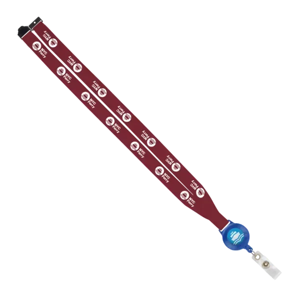 IMPORT 3/4" Polyester Lanyard with Retractable Badge Reel and IPH7 back of neck convenience release. — view 53