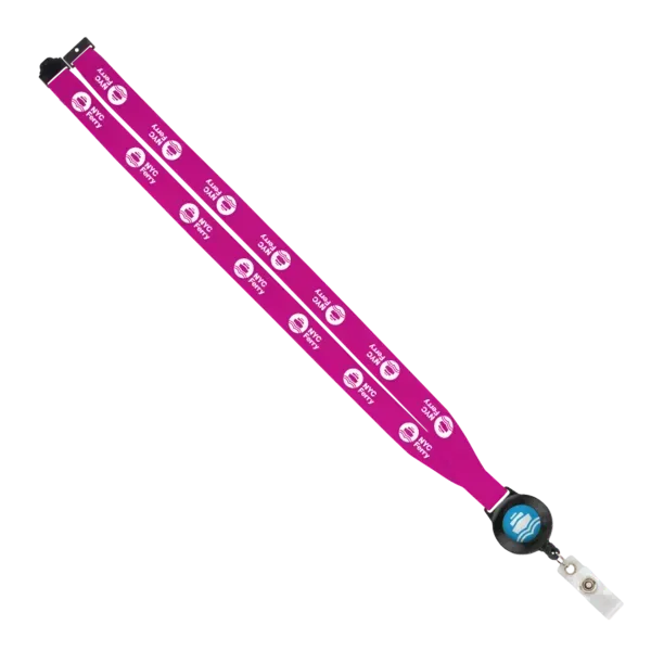 IMPORT 3/4" Polyester Lanyard with Retractable Badge Reel and IPH7 back of neck convenience release. — view 54