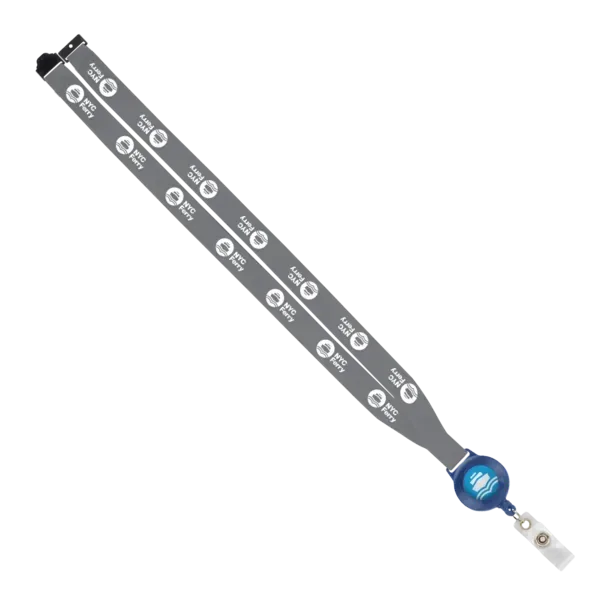IMPORT 3/4" Polyester Lanyard with Retractable Badge Reel and IPH7 back of neck convenience release. — view 55