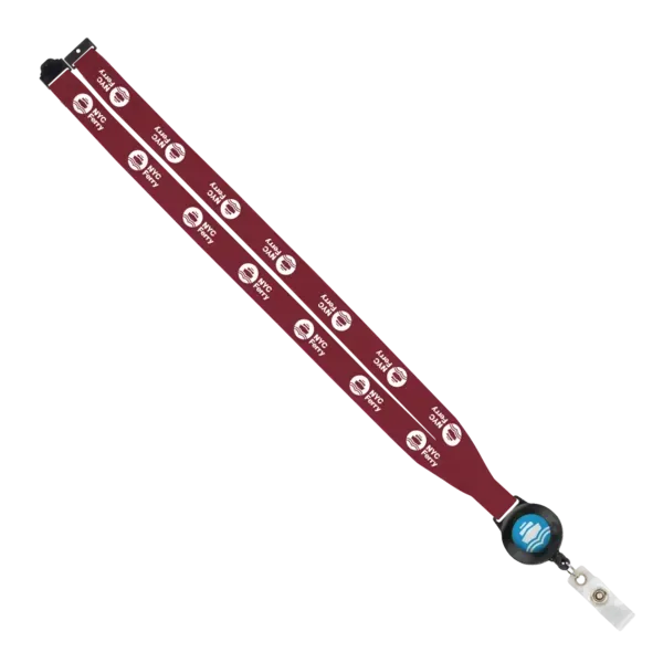 IMPORT 3/4" Polyester Lanyard with Retractable Badge Reel and IPH7 back of neck convenience release. — view 56