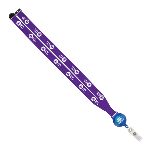 IMPORT 3/4" Polyester Lanyard with Retractable Badge Reel and IPH7 back of neck convenience release. — view 57