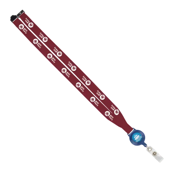IMPORT 3/4" Polyester Lanyard with Retractable Badge Reel and IPH7 back of neck convenience release. — view 58