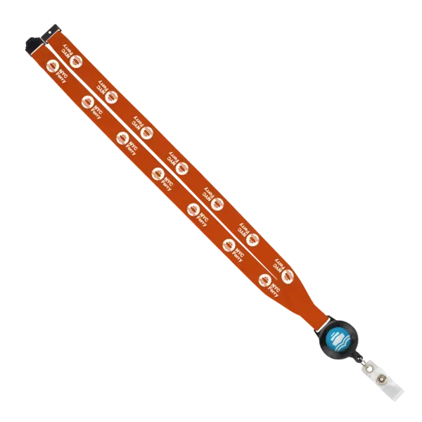 IMPORT 3/4" Polyester Lanyard with Retractable Badge Reel and IPH7 back of neck convenience release. — view 60