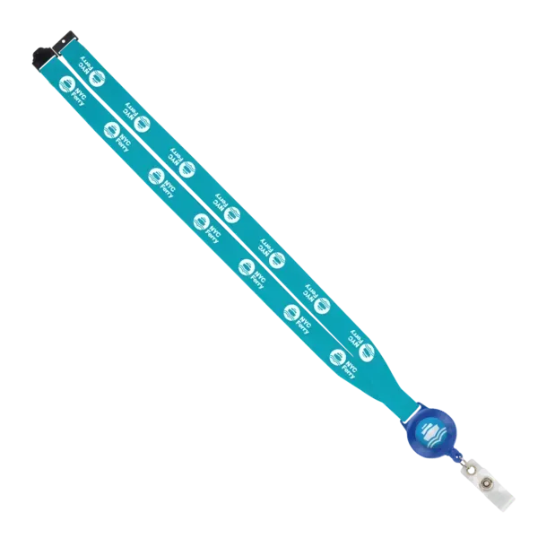 IMPORT 3/4" Polyester Lanyard with Retractable Badge Reel and IPH7 back of neck convenience release. — view 63