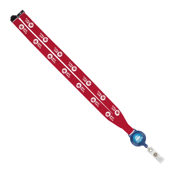 IMPORT 3/4" Polyester Lanyard with Retractable Badge Reel and IPH7 back of neck convenience release. — view 64