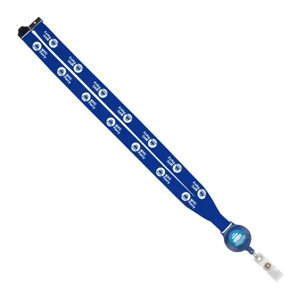 IMPORT 3/4" Polyester Lanyard with Retractable Badge Reel and IPH7 back of neck convenience release. — view 65