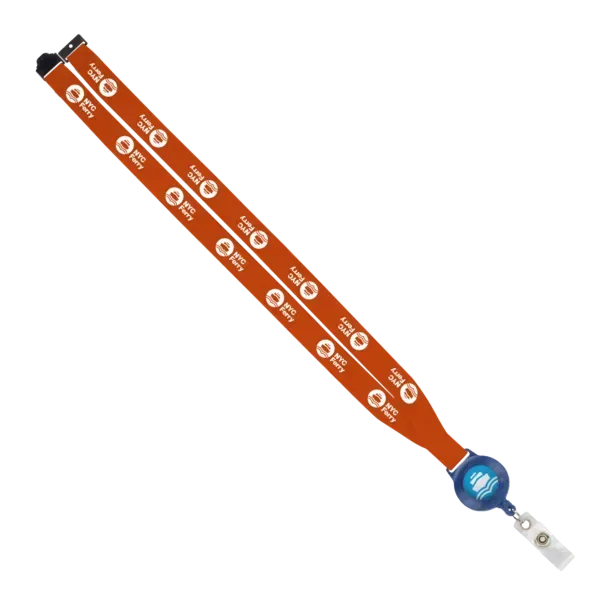 IMPORT 3/4" Polyester Lanyard with Retractable Badge Reel and IPH7 back of neck convenience release. — view 67