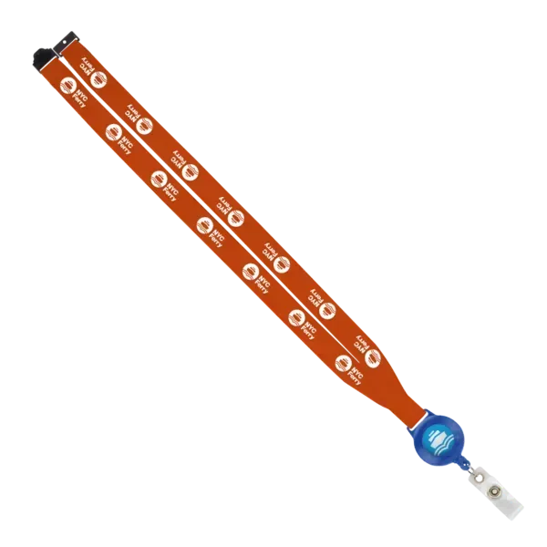 IMPORT 3/4" Polyester Lanyard with Retractable Badge Reel and IPH7 back of neck convenience release. — view 68
