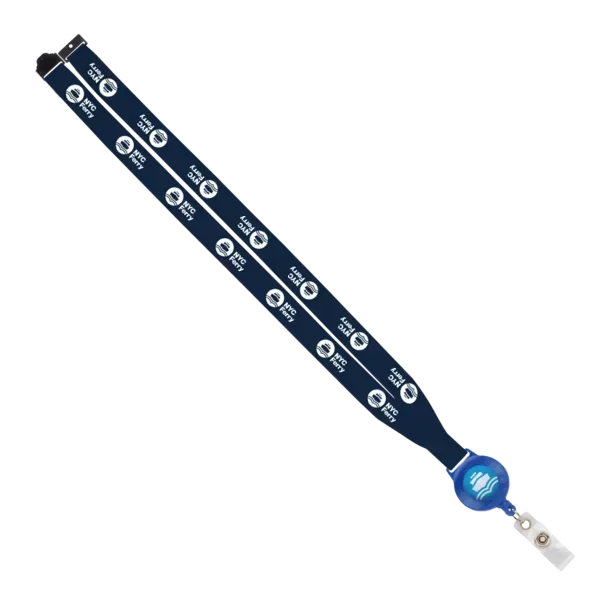 IMPORT 3/4" Polyester Lanyard with Retractable Badge Reel and IPH7 back of neck convenience release. — view 7