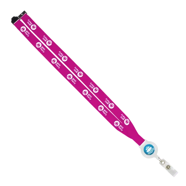IMPORT 3/4" Polyester Lanyard with Retractable Badge Reel and IPH7 back of neck convenience release. — view 73